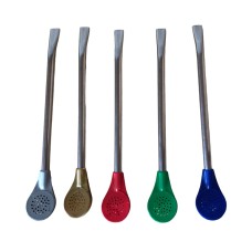 Bomba para Tereré 19cm Cano Inox com Bojo Plástico Colorido Bomba para Tereré 19cm Cano Inox com Bojo Plástico Colorido