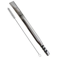Bomba Inox Chata com Rosca e Mola Interna – 19cm Bomba Inox Chata com Rosca e Mola Interna – 19cm