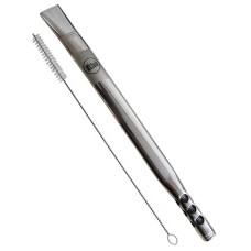 Bomba Inox Chata com Rosca e Mola Interna – 19cm