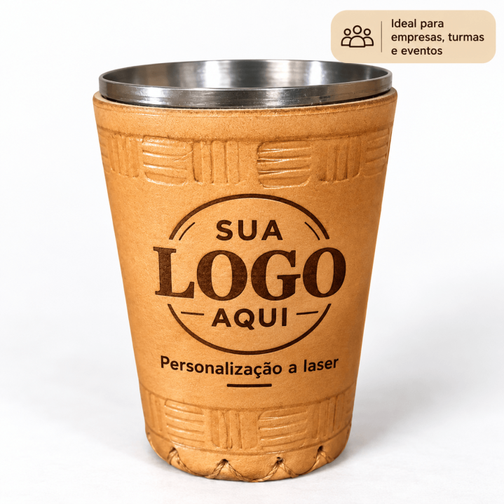Copo de Couro para Tereré 250ml Personalizado a Laser