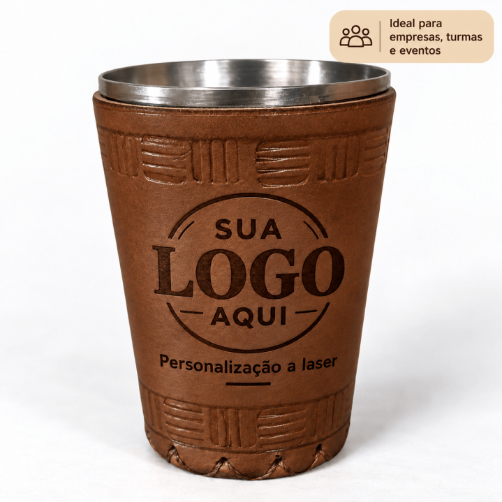 Copo de Couro para Tereré 250ml Personalizado a Laser