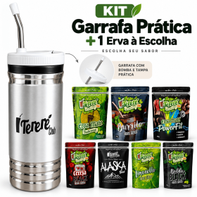Kit Tereré Garrafa Térmica Prática 500ml + Erva-Mate à Escolha
