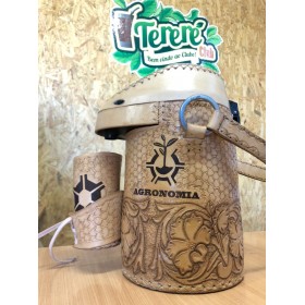 Garrafa Térmica 2,5L Inox Bordada Floral (Inteira) Com Copo