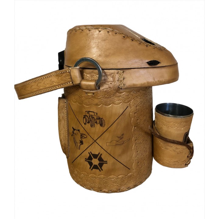 Garrafa Térmica 2,5L Inox Encourada (Inteira) - Com Alça em Couro